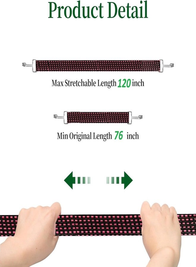 EMPOISON Stretchable Elastic Rope with Durable Steel Hooks | Flat Rubber Bungee Cord for Bikes, Cars, Luggage, Tents | Weatherproof & Abrasion Resistant | 2m+ Expandable (Random Color) (Pack of 5) - Image 4